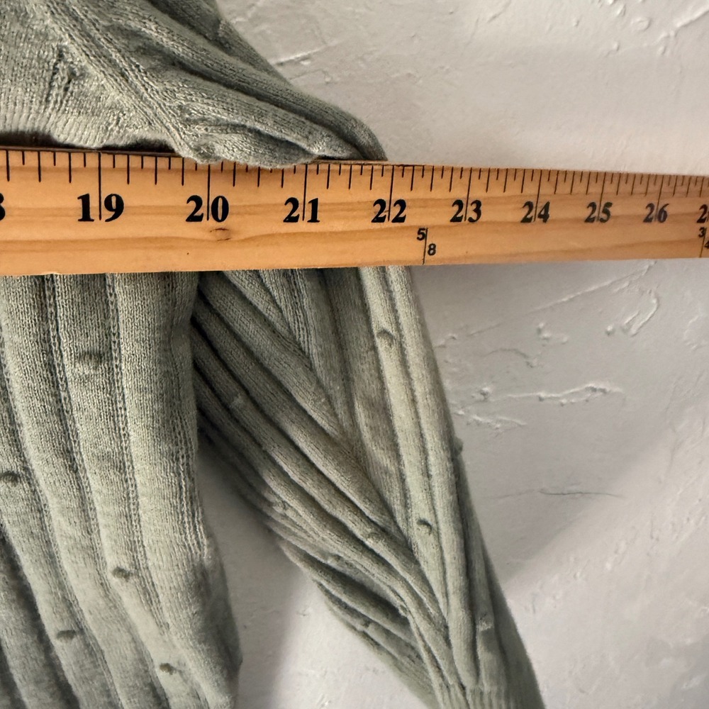 Christopher & Banks Y2k Green Cardigan Ribbed Knit Button Down Preppy Academia L - Picture 6 of 10